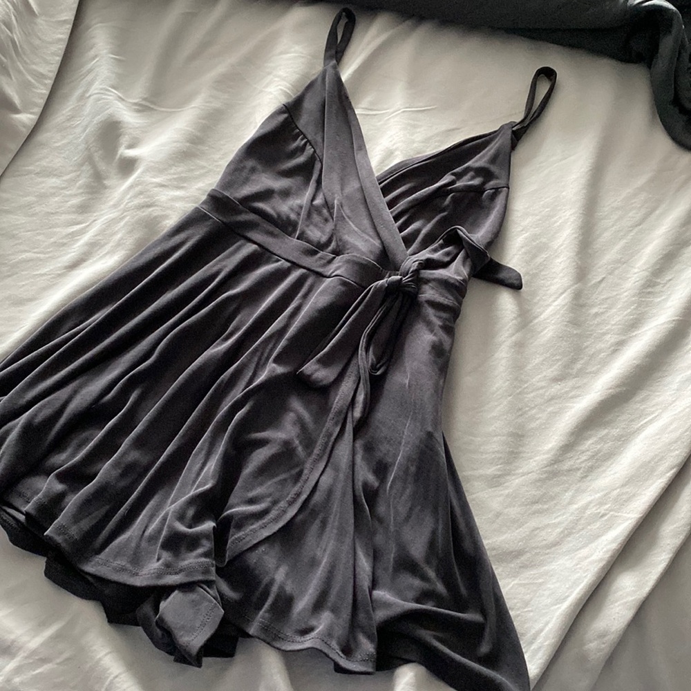 Charcoal UO Ballerina Wrap Romper